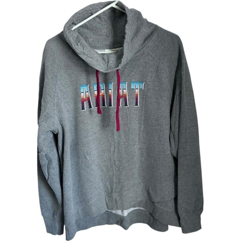 Ariat Gray Hoodie with Multicolor Logo